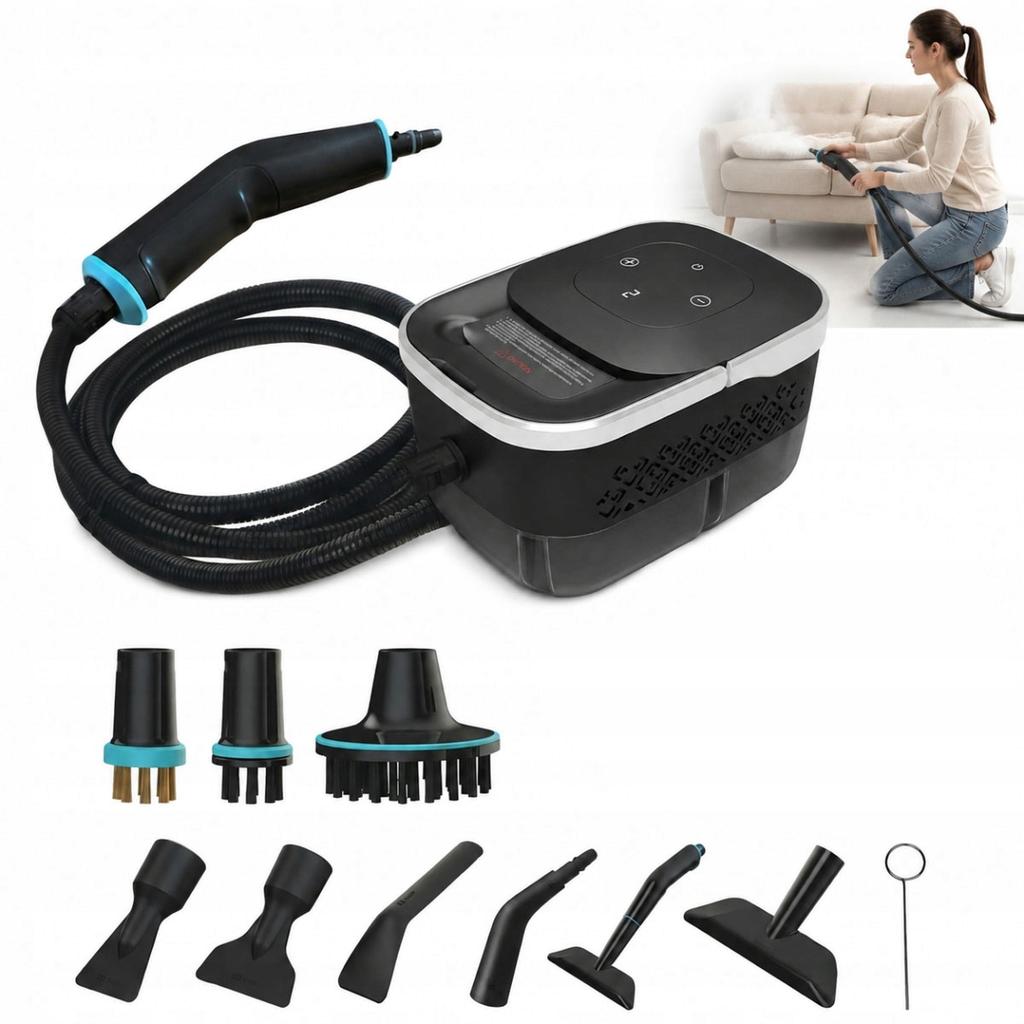 2500W Window Steam Cleaner - 1250ml Tank, 4 Bar Pressure, 2m Steam Hose