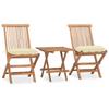 Day and Night - Day and Night Folding Garden Dining Set 3 Pieces Teak Wood Cushions