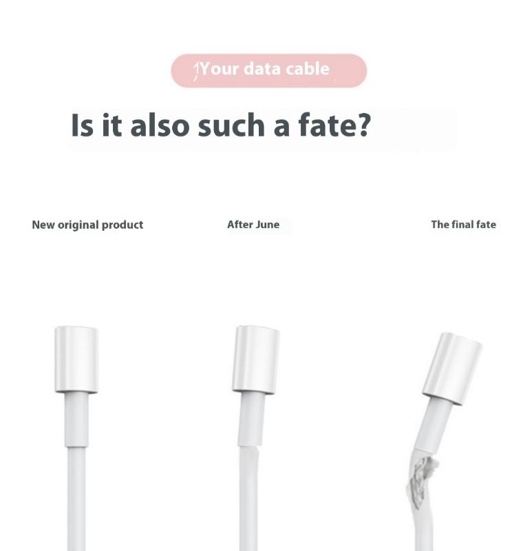 2 Pairs Silicone Charging Cable Protectors with Bowknot Design Fashionable Phone Accessories Wire End Guards for Cord