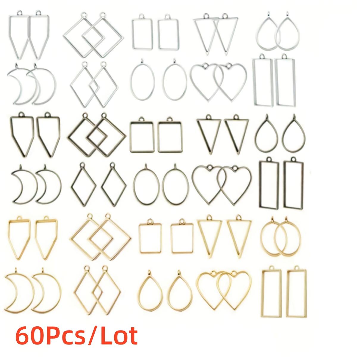 

60 шт./Лот Открытые Безели Для Набора УФ Эпоксидной Смолы Полые Рамки Подвески Безели для Изделий из Смолы Сплав Ювелирные Формы Для Литья Смолы 60Pcs/Lot