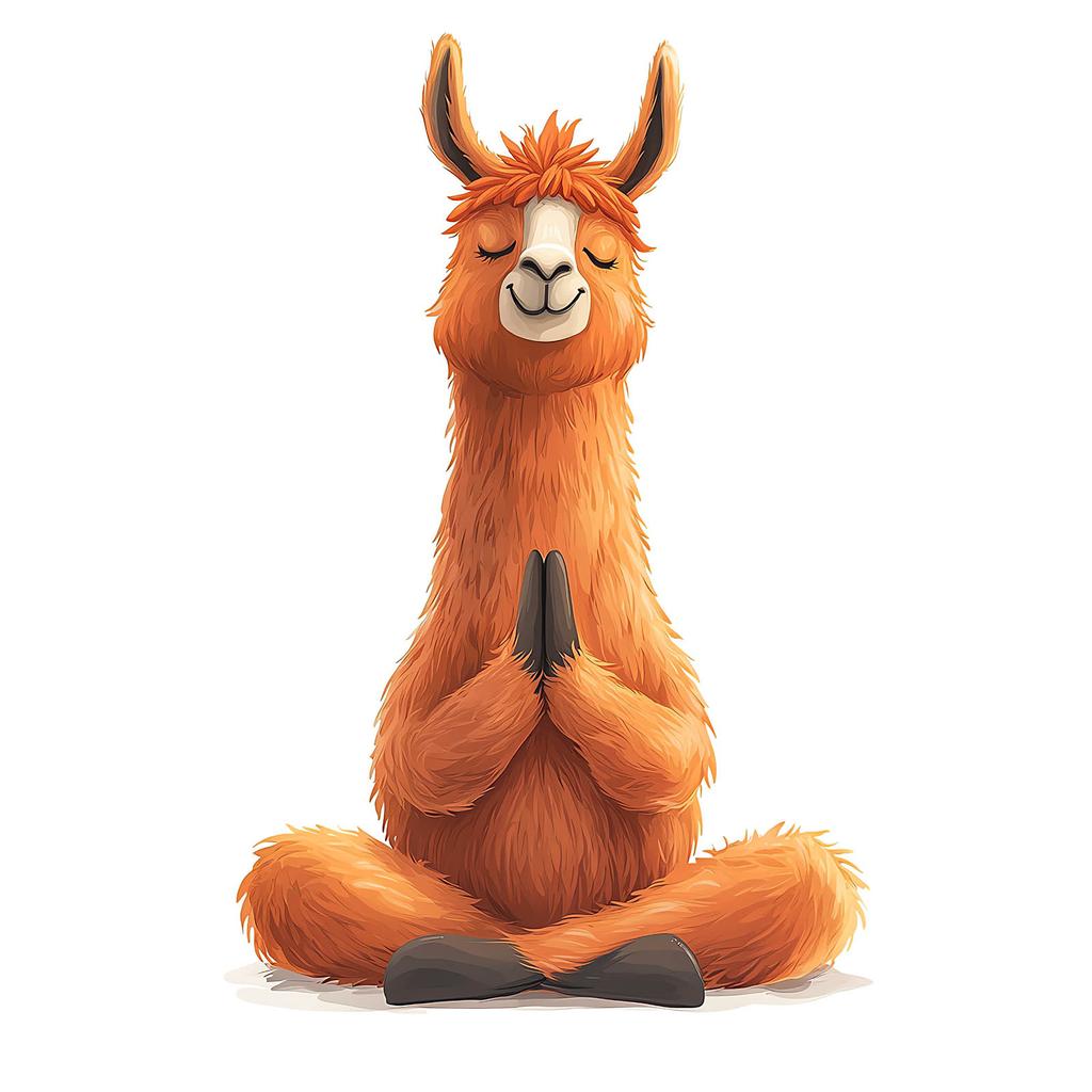 Plakat Medytująca Lama Plakat Medytująca Lama, 50X70 Cm, Rama Aluminiowa Złota, Papier Matowy 230 Gsm