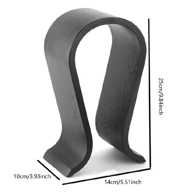 Stabiler Stützbügelhaken für Over-Ear-Kopfhörer Holz-Desktop-Ausstellungsbügelständer mit rutschfester Basis