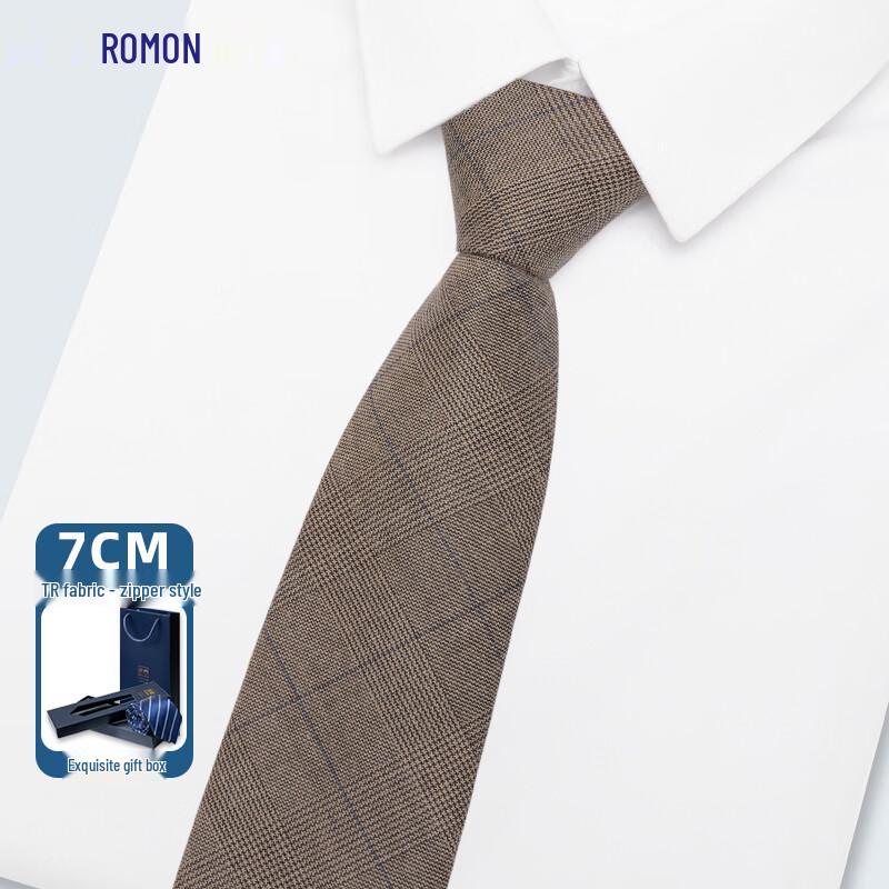 Luomeng Men s 7cm Plaid Pre-Tied Zipper Tie