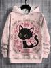 Girls Clothes Hoodies for Kids Cute Cartoon Cat Printed Hoodie Spring Autumn Casual Tops Fashion Sweatshirt Children's Clothing