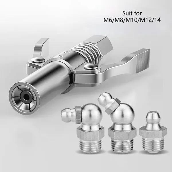 Double Handle Grease Tool Coupler Heavy Duty Quick Release Grease Gun Without/with 30cm Hose