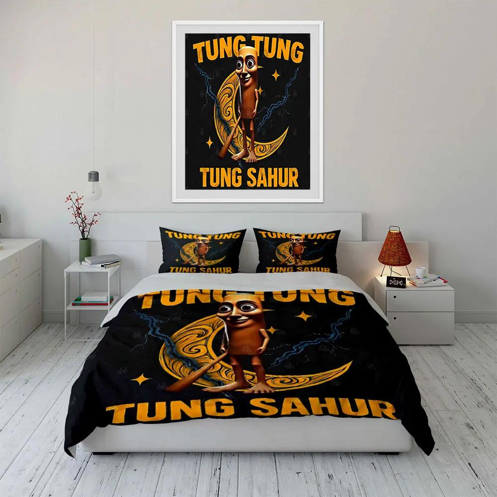 "Funny Moonlight Cartoon Decor Set" Soft Comfortable Duvet Cover Bedding Set Included 1*Duvet Cover & 2*Pillowcases gift