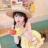 Dopamine Yellow Suspender Dress Female Sweet Small Holiday Wind Polka Dot Bud Skirt Waist Fluffy Skirt Summer