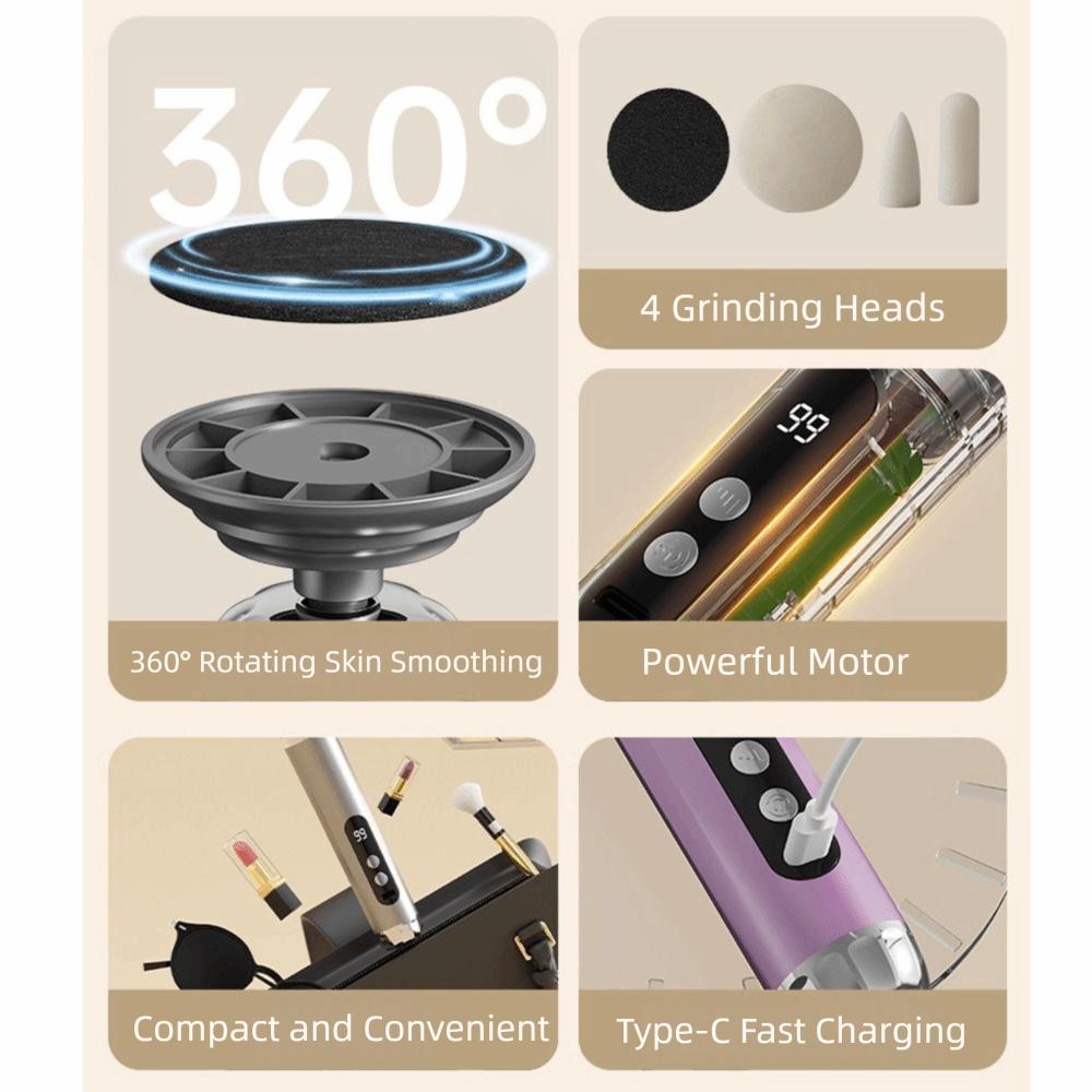 Adjustable Electric Foot File with Sandpaper Discs Automatic Foot Grinder  Callus Removal