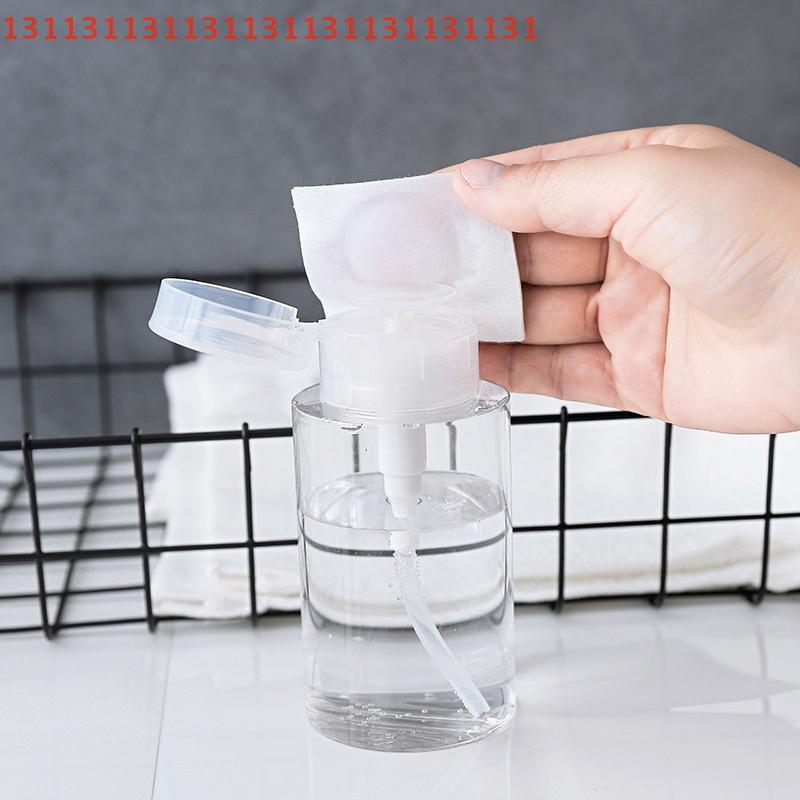 Nail Manicure Cleaner Makeup Remover Container Press Bottle 150ml Refillable Lockable Empty Pump Dispenser