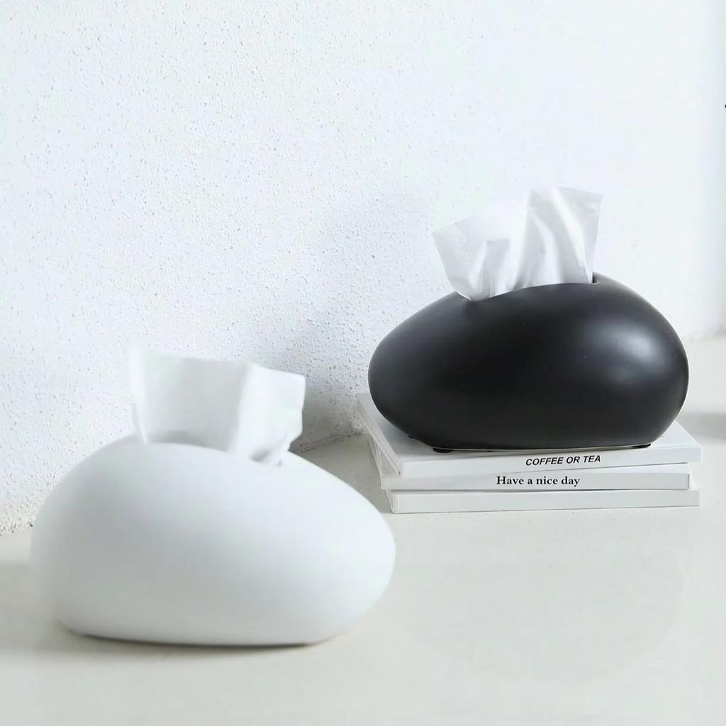 Modern Ceramic Tissue Box Minimalist Paper Towel Holder Box Creative Home Decor Tissue Box for Living Room Coffee Table Ornament