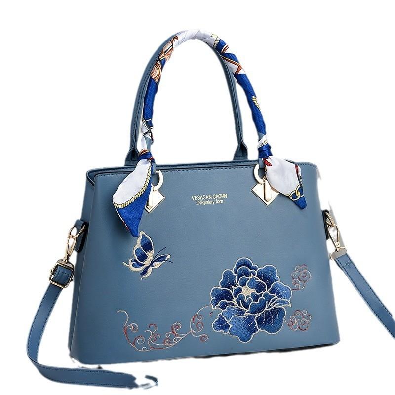 Chic Embroidered Crossbody Purse Modern Trendy Large Capacity Women Handbag