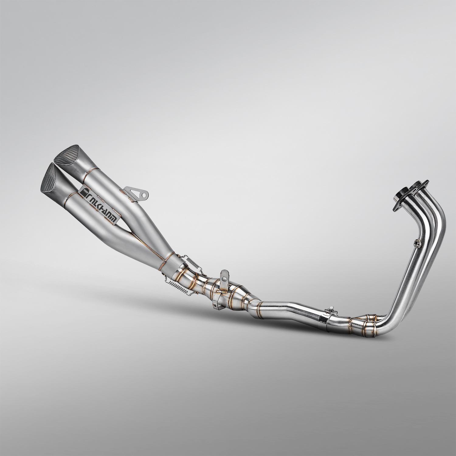 Stainless Steel Exhaust Front & Tail Section for Qianjiang Sai 550S - Easy Installation Stainless Steel Front Section