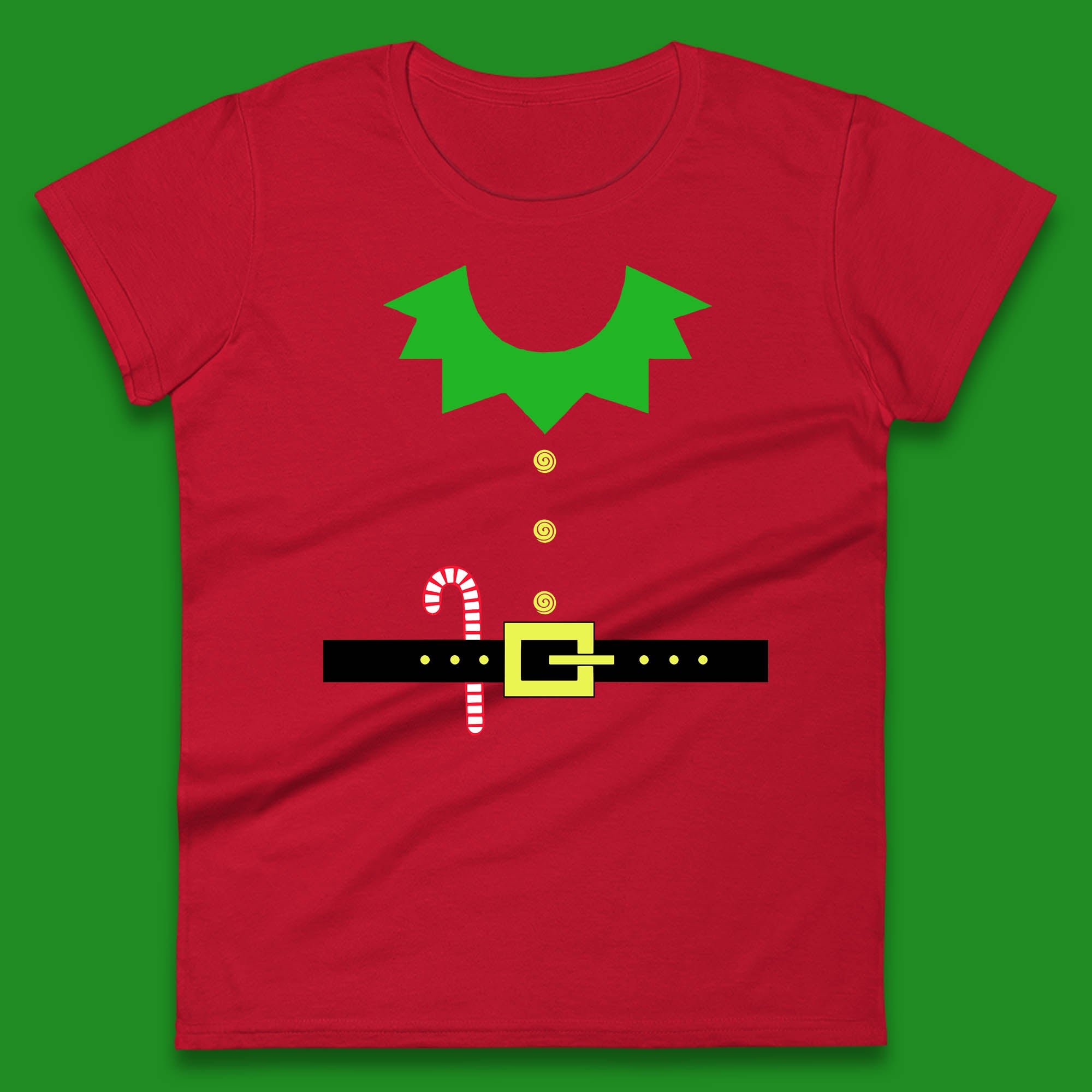 Christmas Elf Costume Womens T Shirt Mens Tops Tees Unisex Christmas Candy Top L