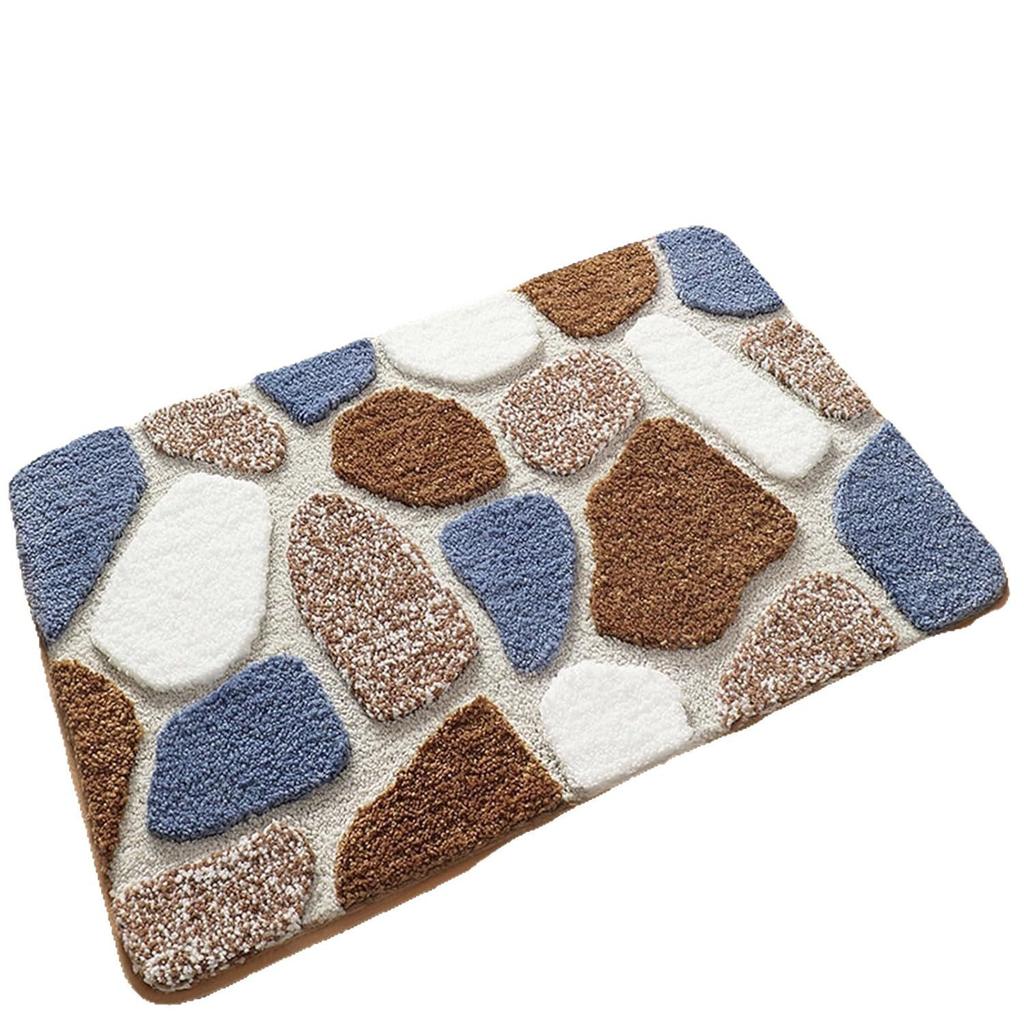 Imitierter Kaschmir Badezimmerbodenmatte Modern schlichtes Badezimmer Wasserabsorbierende und schmutzabweisende Fußmatte Schlafzimmerteppich Toilette