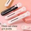 Mini Portable Cat's Paw Utility Knife Cute Handbook Decorative Paper Cutting Tools Art Supplies