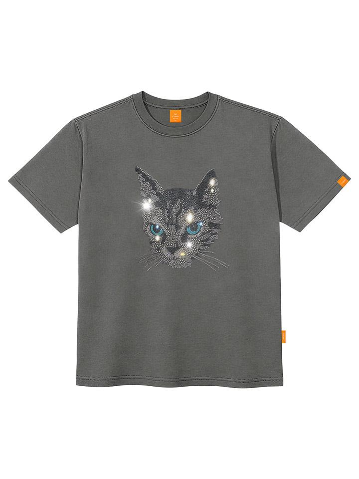 Ellamo Cubic Black Cat Short Sleeve T-Shirt Unisex Plus Sizes S~4Xl (Type B)