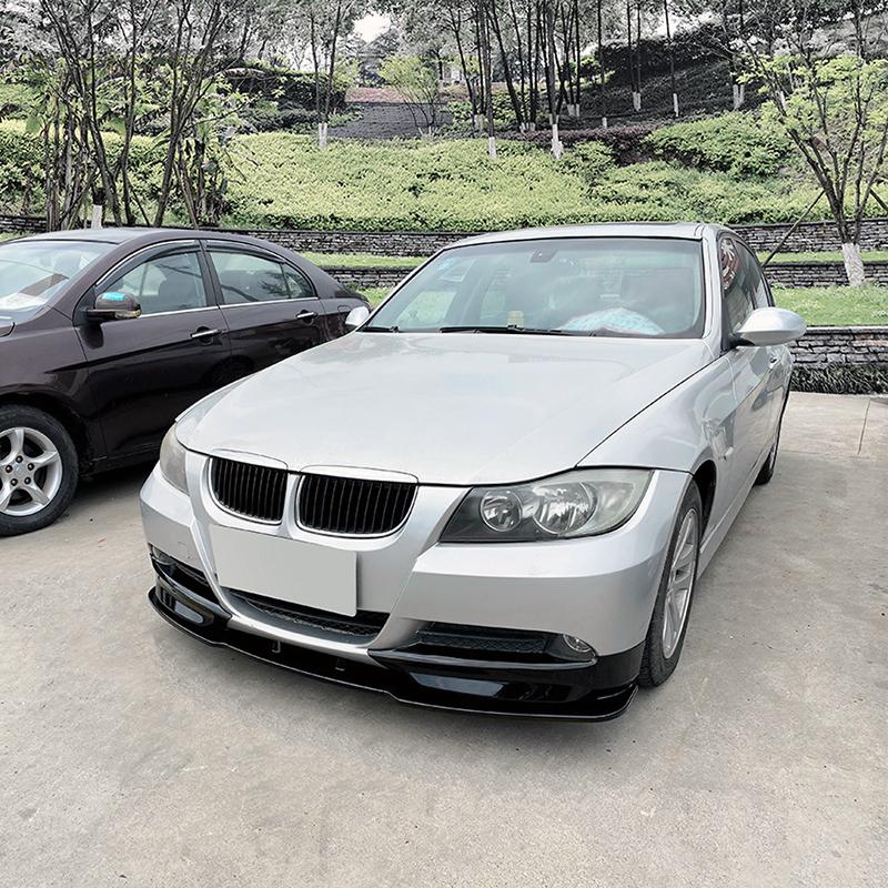 For BMW 3 Series E90 2005-2008 320i 325i MP Style High Quality ABS Car Front Lip Spoiler Body Kit Glossy Black Carbon Fiber Look