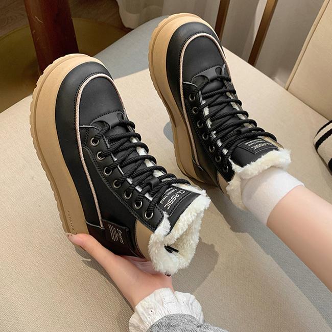 

Winter high top velvet Martin boots for students, thick soled casual shoes for warmth 40 білий