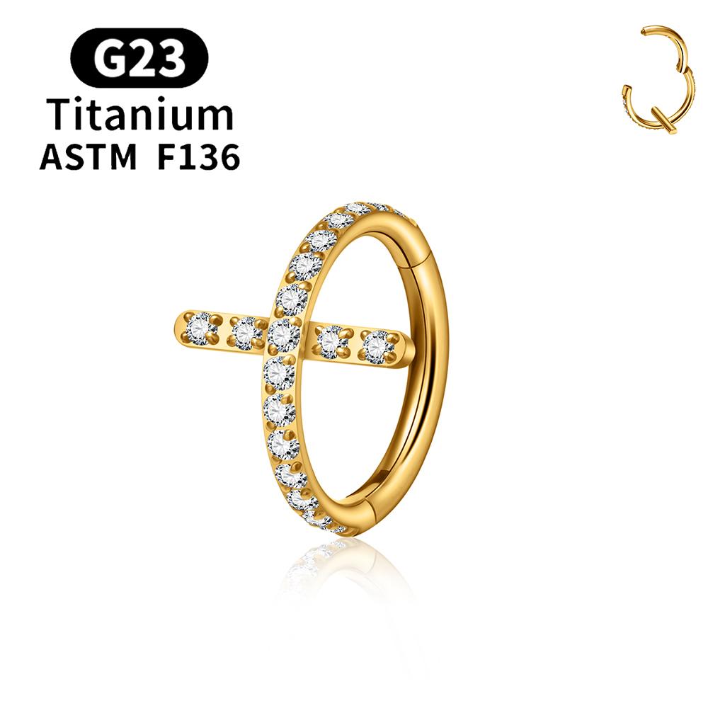 F136 G23 Titanium Nose Ring 16G Hinged Segment CZ Septum Clicke Daith Earrings Hoops Ear Cartilage Tragus Helix Piercing Jewelry