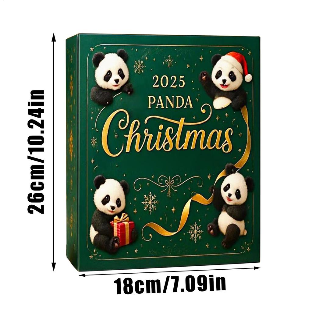 Cute Panda Christmas Advent Calendar 24pcs 2D Flat Panda Acrylic Pendants Christmas Panda Advent Calendar 2025 Xmas Navidad