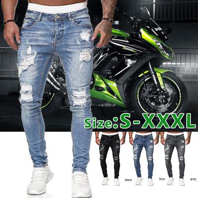 Herren Casual Jeans Hose Blau Bleistifthose Jeans für Herren