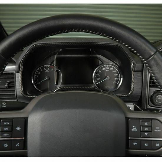 Interior Dashboard Meter Panel Frame Cover Trim for Ford F150 + Carbon Fiber