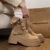 Two-way Khaki Thick-Soled Mid-Calf Vintage Martin Boots 2025 - Height-Increasing, Fashionable, Slimming Short Boots.