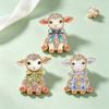 Sheep Shape Lapel Pin Bowknot Decor Pin Fashion Metal Pin  Gift