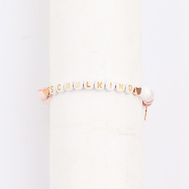 Creative Letter Bead Bracelet With/without Pendant Detail, Acrylic Design Wristlet For Teens Daily Accessories