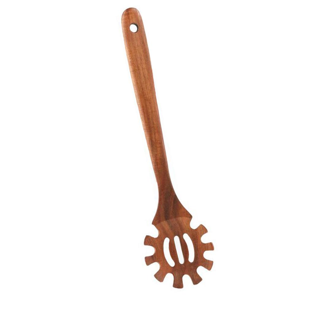 Ergonomischer Griff Kochlöffel Holz 30cm Länge Antihaft Spaghetti Gabel Zange für Hausköche und Professionelle Nutzung