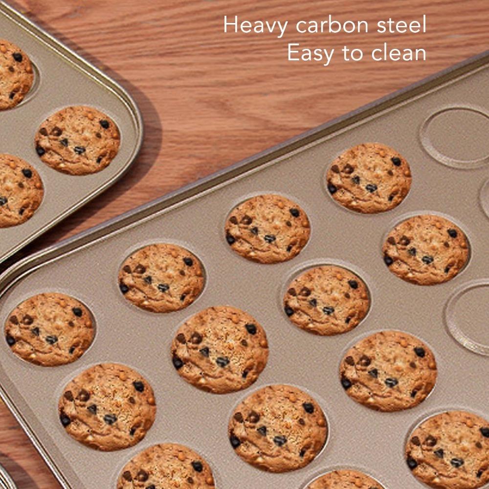Carbon Steel Muffin Top Pan Non-Stick Coating Muffin Baking Pan Macaron Bakeware Pan Muffin Making 25Hole