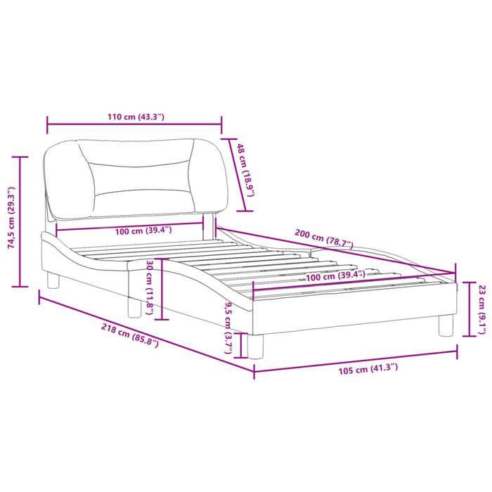 VidaXL Cadre de Lit avec Tête de Lit, Lit Rembourré, Sommier à Lattes, Lit Simple, Lit Adulte de Chambre à Coucher 3207753