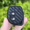 Carbon Fiber Silicone Rubber Fob Case 2 Buttons Car Remote Key Keychain Cover For Suzuki SX4 Swift Vitara Key Accessories