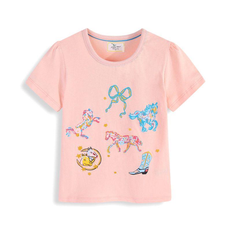 2026 New Children s T-Shirts, Summer New European and American Children s Clothing T-Shirts, Cartoon Round-Neck Short-Sleeved Children s Tops 6229 7t Recommended Height Is 120-130