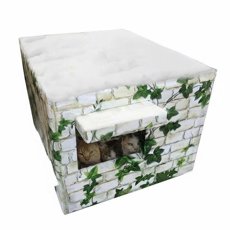 Waterproof Outdoor Cat House, Foam Insulated, Stray Shelter