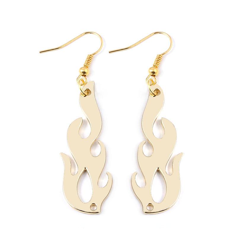 New Hip Hop Flame Shape Necklaces Punk Rock Cool Irregular Necklace Earings for Women Unisex Fashion 2026 Party Dancing Jewelry