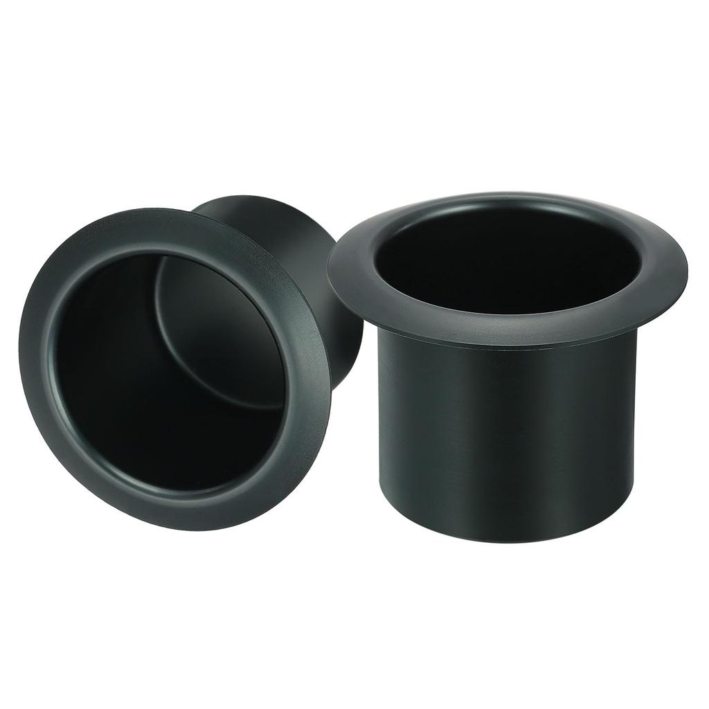 uxcell 2pcs Aluminum Drop-in Cup 2.36"x3.2" Drink Holder Poker Table Cup Holder for Sofa Boat Car Marine Black