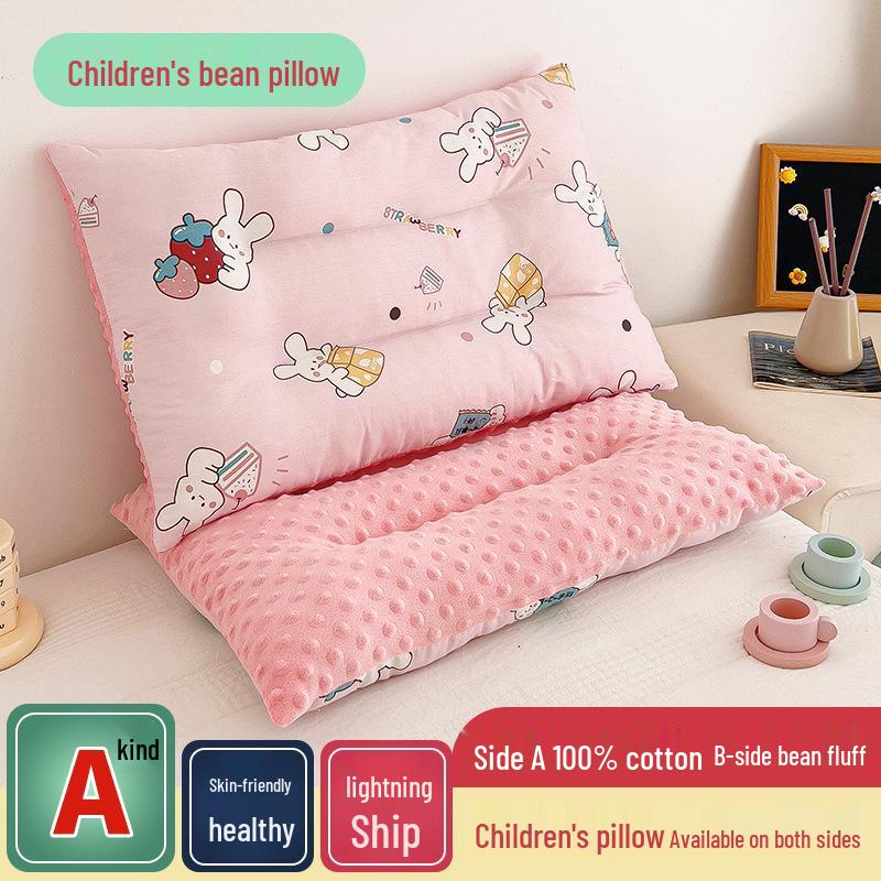 Children's All-Cotton Cartoon Bean Pillow - Velvet Nap Pillow for Kids