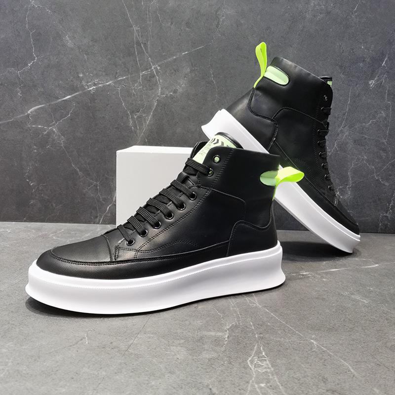 Men's White High-Top Casual Trendy Shoes