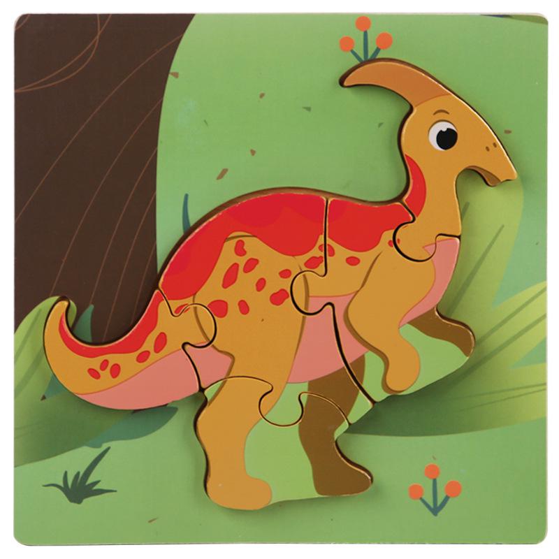 Wooden 3D Puzzle for Early Education: Infant & Toddler Intellectual Development, Hand-Eye Coordination Toy for 1-3 Year Old Boys & Girls