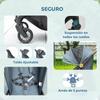 Foldable Baby Stroller, Reclining Backrest, Footrest, Canopy, 5-Point Harness, 15 kg, Dark Blue