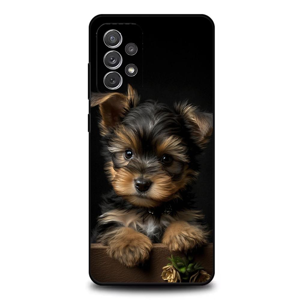 Yorkshire Terrier Dog Phone Case For Samsung S25,S24,S21,S22,S23,S30,Ultra,S20,Plus,Fe,Lite,Note,10,9,5G Black Cover