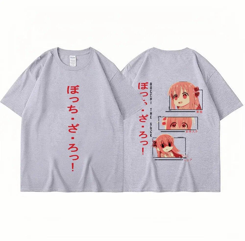 Anime Bocchi The Rock T Shirt Kita Ikuyo Kessoku Band Graphic T Shirts Unisex's Oversized Cotton Fashion Couples T-shirt Streetwear