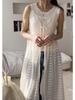 Korean Chic Lace See-Through Strappy Dress & Tie Cardigan - 2026 Spring/Summer Collection for Women