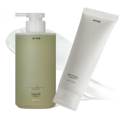 Zayıf Asidik Şampuan 500ml Saç Derisi Bakımı 250ml Silikon Salon 55 Saç Derisi [Albe] & Set/Relax 45/Fresh 55/Doğal Kaynaklı/Saç Derisi