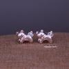 Sterling Silver Bowknot Kitten Beaded Rope Accessory - Handmade Cute Kitten Amusement Park Theme.