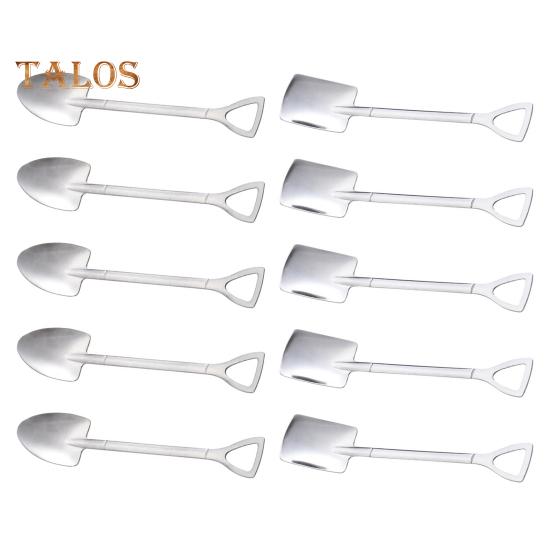 10Pcs Watermelon Spoon Set Stainless Steel Pointed Square Spoons Utensils for Dessert Coffee Yogurt Cake Fruit Ice Cream