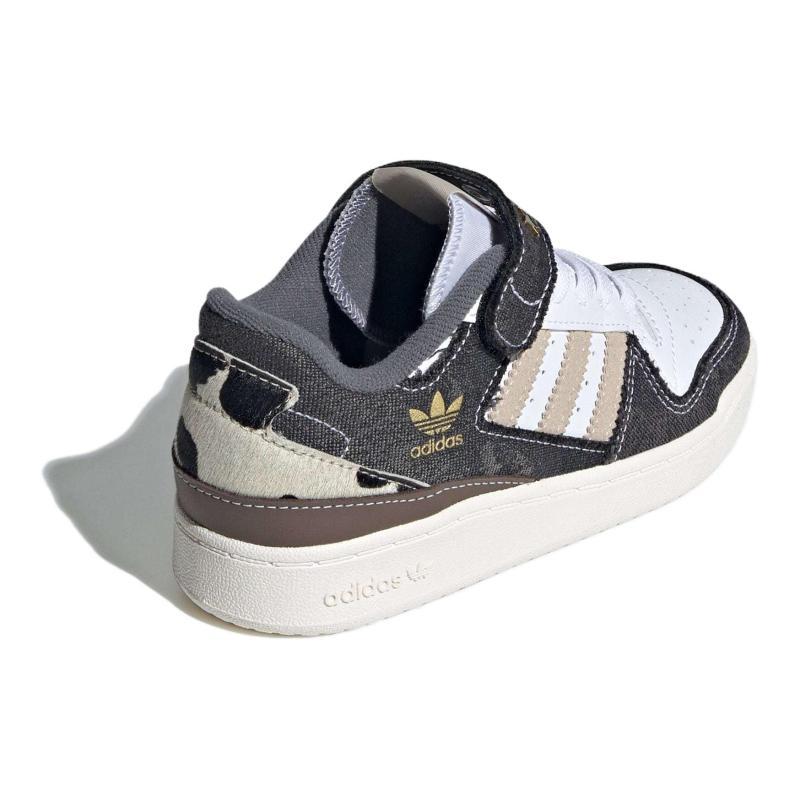 Adidas Originals FORUM LOW Abrasion Resistant Low Top Kids' Skateboarding Shoes Brown Children Aged 3 7 Years Old Sneakers IH3289