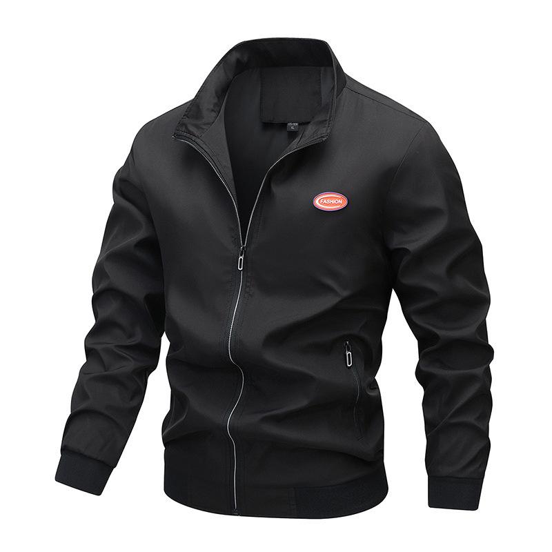 Spring and Autumn Thin Men's Jacket Stand-up Collar Jacket Men's Stick Loose Middle-aged and Young Men's Clothing Jacket on Clothes