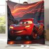 Cartoon Cars Lightning McQueen Flannel Blanket,Ultra Soft Warm Plush Throw for Home Bedroom Bed Sofa Cover Office Camping Gift